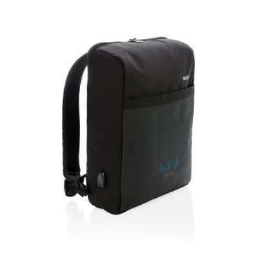 Logo trade advertising products image of: Swiss Peak 15" anti-theft RFID & USB backpack PVC free