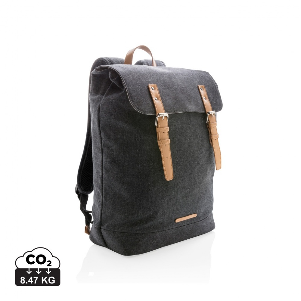 Logo trade promotional giveaway photo of: Canvas laptop backpack PVC free