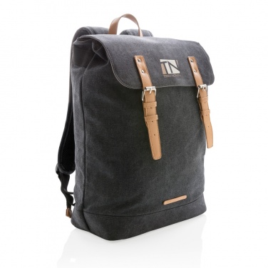 Logo trade promotional merchandise image of: Canvas laptop backpack PVC free