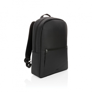 Logo trade promotional giveaways image of: Swiss Peak deluxe PU laptop backpack PVC free