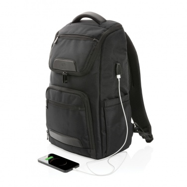 Logo trade business gifts image of: Swiss Peak AWARE™ RPET Voyager 15.6" laptop backpack