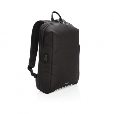 Logo trade promotional giveaways picture of: Swiss Peak AWARE™ RFID and USB A laptop backpack