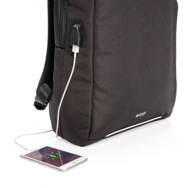 Logotrade corporate gift picture of: Swiss Peak AWARE™ RFID and USB A laptop backpack