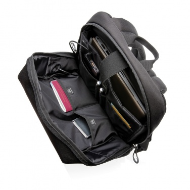 Logotrade promotional merchandise image of: Swiss Peak AWARE™ RFID and USB A laptop backpack