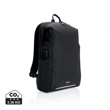 Logotrade promotional merchandise picture of: Swiss Peak AWARE™ RFID and USB A laptop backpack