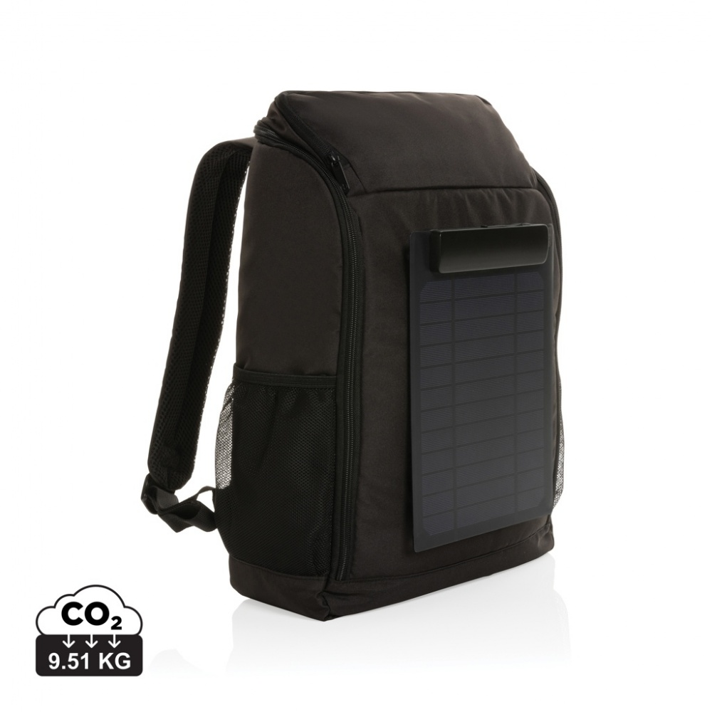 Logo trade promotional items picture of: Pedro AWARE™ RPET deluxe backpack with 5W solar panel