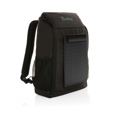 Logo trade promotional products picture of: Pedro AWARE™ RPET deluxe backpack with 5W solar panel