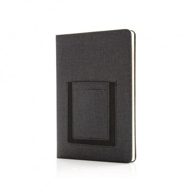 Logotrade promotional item picture of: Deluxe A5 Notebook with phone pocket