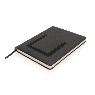 Logo trade corporate gifts image of: Deluxe A5 Notebook with phone pocket