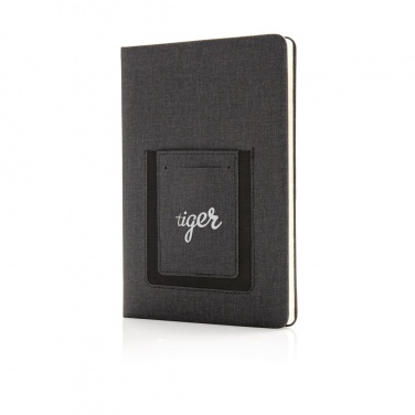 Logo trade corporate gifts image of: Deluxe A5 Notebook with phone pocket