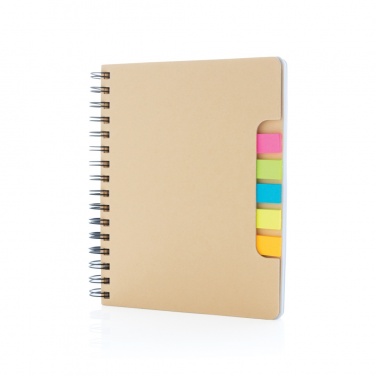 Logo trade promotional gifts picture of: A5 Kraft spiral notebook with sticky notes