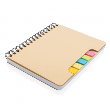 Logo trade advertising products picture of: A5 Kraft spiral notebook with sticky notes