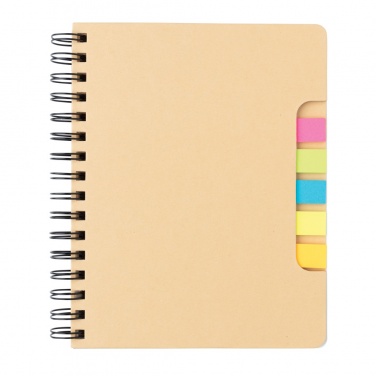 Logo trade promotional giveaway photo of: A5 Kraft spiral notebook with sticky notes