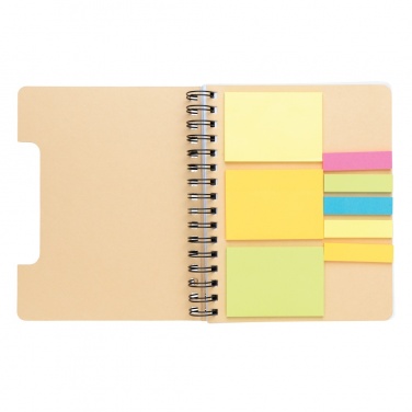 Logotrade business gift image of: A5 Kraft spiral notebook with sticky notes