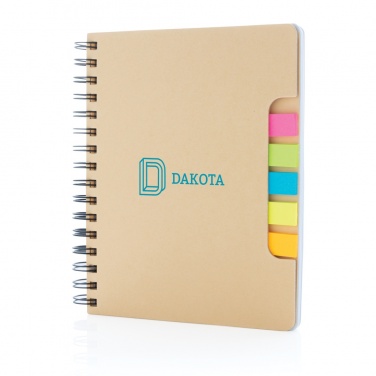 Logotrade promotional item image of: A5 Kraft spiral notebook with sticky notes