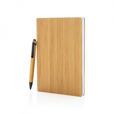 Logotrade corporate gift image of: A5 Bamboo notebook & pen set