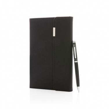 Logo trade corporate gifts image of: Swiss Peak deluxe A5 notebook and pen set