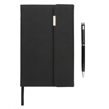 Logotrade promotional merchandise picture of: Swiss Peak deluxe A5 notebook and pen set