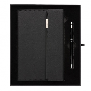 Logotrade promotional product image of: Swiss Peak deluxe A5 notebook and pen set