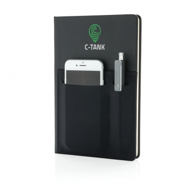 Logo trade promotional gifts picture of: A5 Deluxe notebook with smart pockets