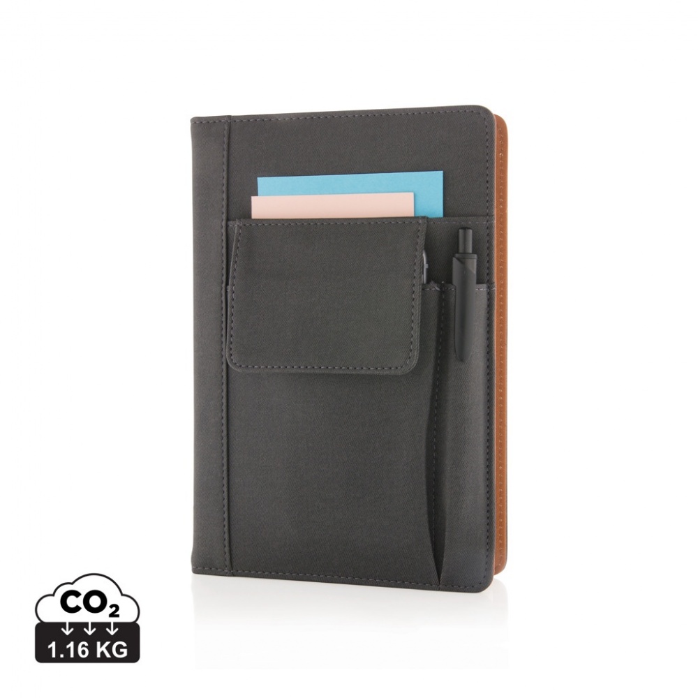 Logo trade advertising products image of: Notebook with phone pocket