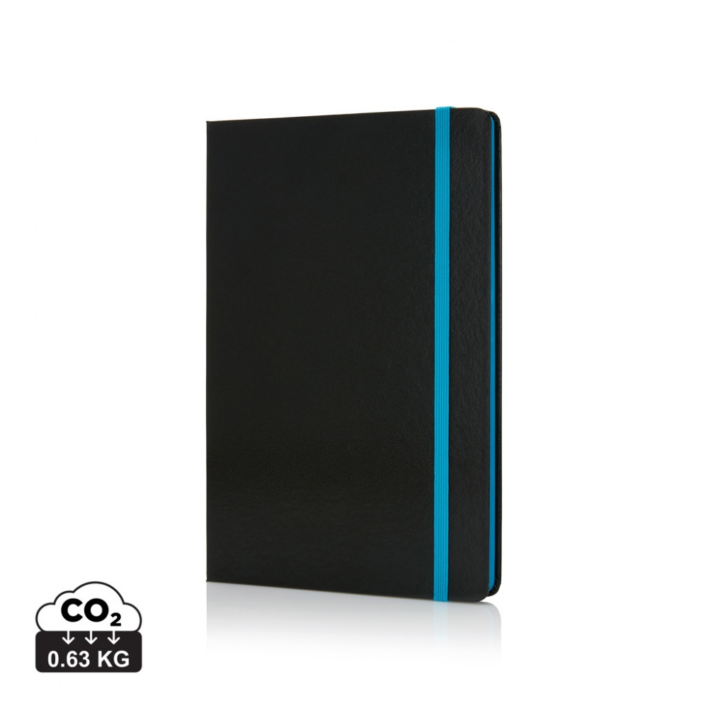 Logo trade promotional gifts image of: Deluxe hardcover A5 notebook with coloured side