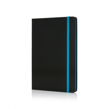 Logo trade promotional merchandise photo of: Deluxe hardcover A5 notebook with coloured side