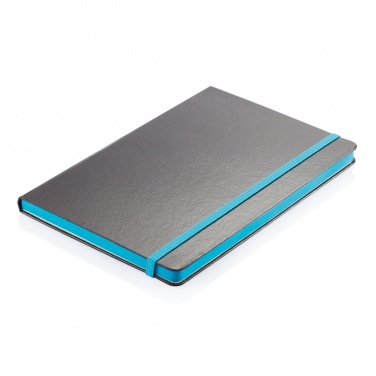 Logo trade promotional products image of: Deluxe hardcover A5 notebook with coloured side