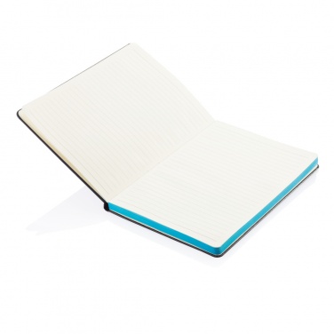 Logotrade promotional giveaways photo of: Deluxe hardcover A5 notebook with coloured side