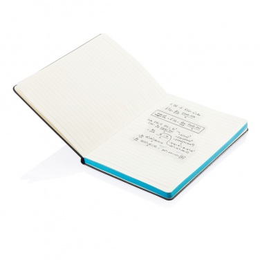 Logo trade promotional item photo of: Deluxe hardcover A5 notebook with coloured side