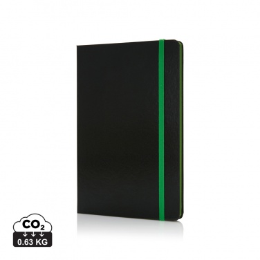 Logo trade promotional items picture of: Deluxe hardcover A5 notebook with coloured side