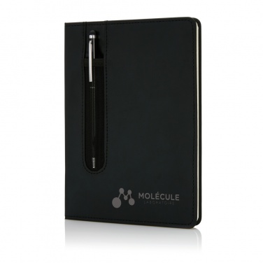 Logo trade promotional merchandise image of: Standard hardcover PU A5 notebook with stylus pen