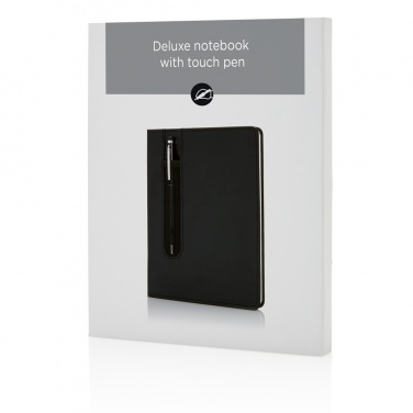 Logo trade advertising product photo of: Standard hardcover PU A5 notebook with stylus pen