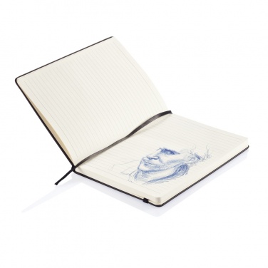 Logo trade promotional giveaways picture of: Deluxe hardcover PU A5 notebook