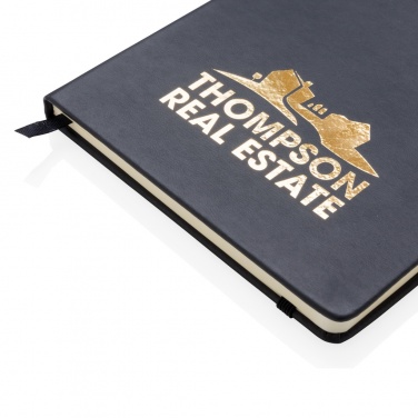 Logo trade promotional merchandise image of: Deluxe hardcover PU A5 notebook