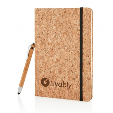 Logotrade promotional gifts photo of: A5 notebook with bamboo pen including stylus