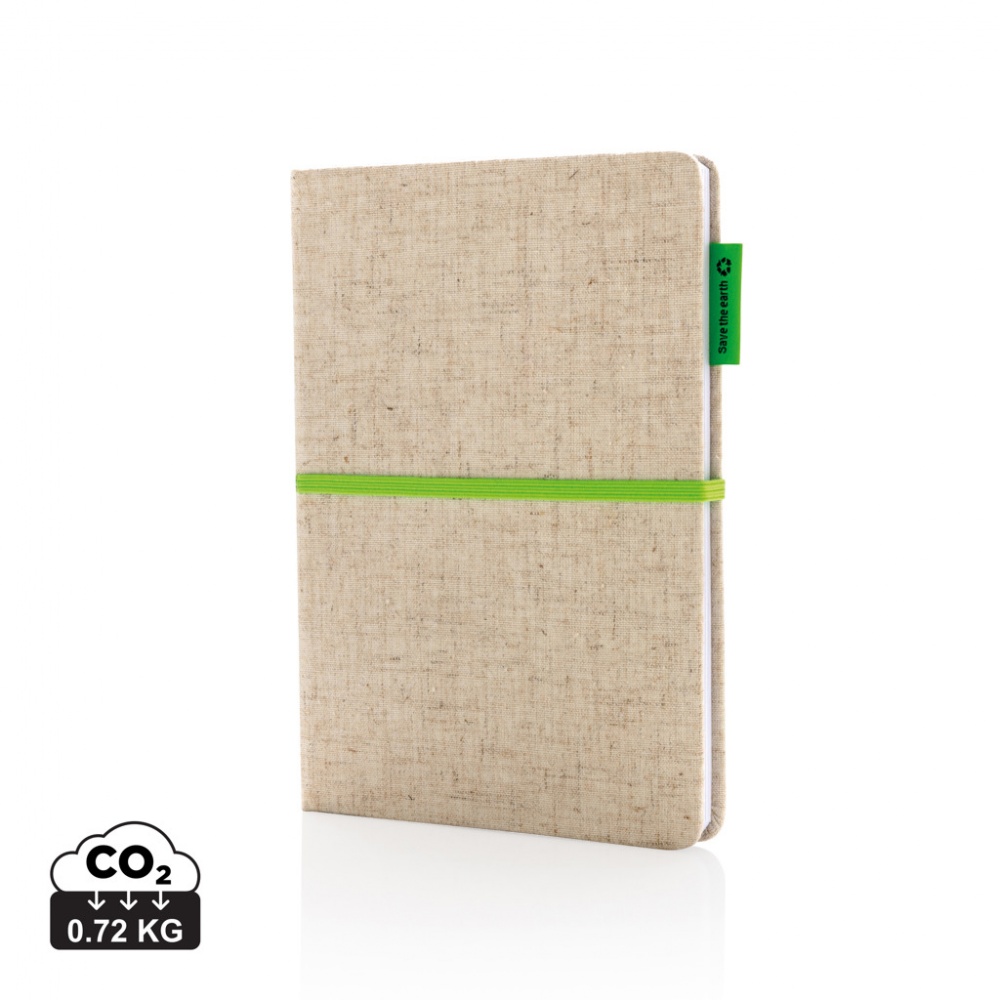 Logo trade promotional giveaways image of: A5 jute notebook