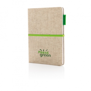 Logo trade promotional items picture of: A5 jute notebook