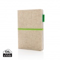 A5 jute notebook, green