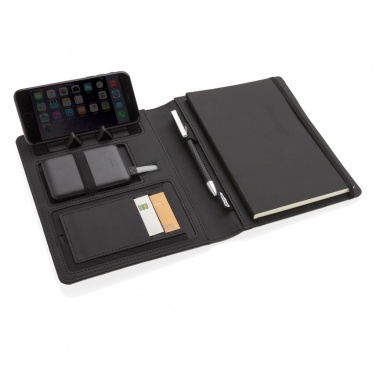 Logo trade corporate gifts image of: Air 5W wireless charging notebook with 5000mAh powerbank