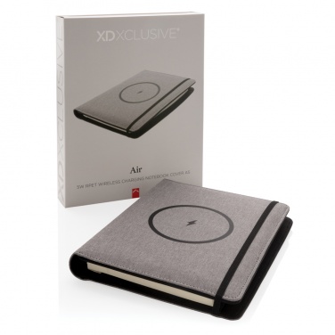 Logotrade corporate gift image of: Air 5W wireless charging notebook with 5000mAh powerbank