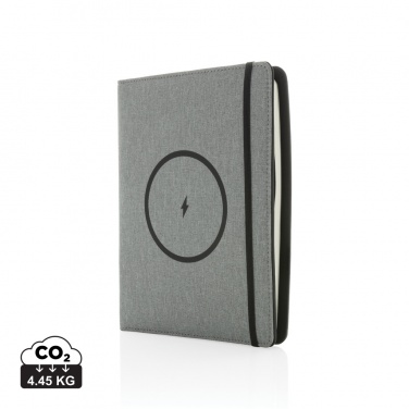 Logo trade advertising products image of: Air 5W wireless charging notebook with 5000mAh powerbank