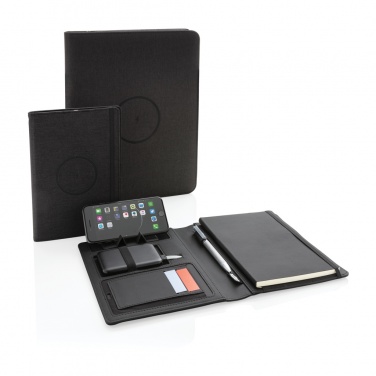 Logo trade promotional merchandise photo of: Air 5W wireless charging refillable journal cover A5