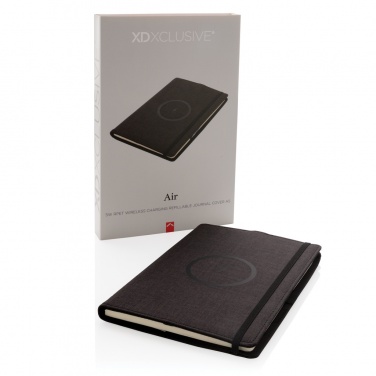 Logo trade promotional merchandise picture of: Air 5W wireless charging refillable journal cover A5