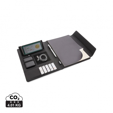 Logo trade business gift photo of: Fiko 5W wireless charging portfolio A4 with powerbank