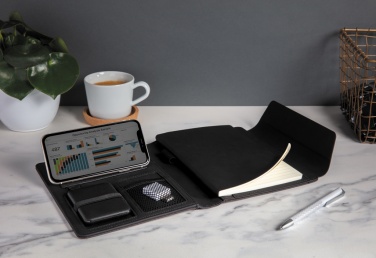 Logotrade corporate gift image of: Fiko wireless charging A5 portfolio with powerbank