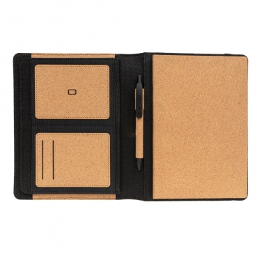 Logo trade promotional giveaways image of: Deluxe cork portfolio A5 with pen