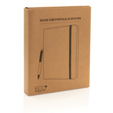 Logo trade advertising products picture of: Deluxe cork portfolio A5 with pen