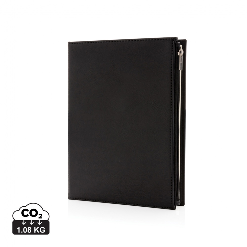 Logo trade advertising products image of: Swiss Peak A5 PU notebook with zipper pocket