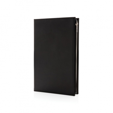 Logo trade promotional merchandise image of: Swiss Peak A5 PU notebook with zipper pocket